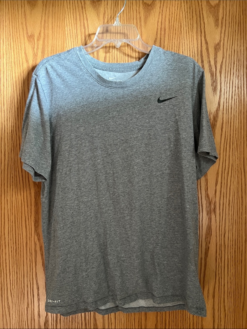 Nike Gray Short-Sleeve Performance Tee with Black Swoosh